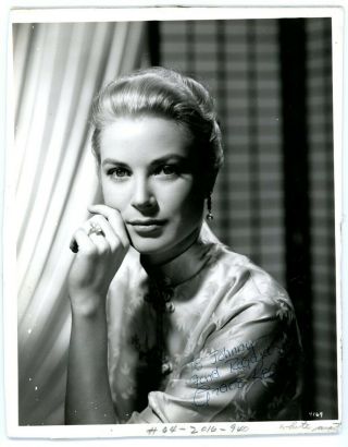Grace Kelly Vintage 1950s Signed Gorgeous Photograph Autograph Jsa