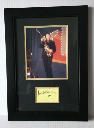Psa/dna The Beatles Paul Mccartney Signed Autographed Framed & Matted Photo Cut