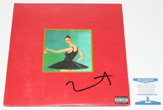 Kanye West Signed My Dark Twisted Fantasy Vinyl Record Album Bas