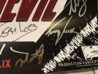 SIGNED NETFLIX DAREDEVIL S1 13”x20” Poster 22 SIGNATURES COX,  DONOFRIO,  WOLL,  LOEB 10