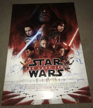 Star Wars The Last Jedi Movie Poster Cast Signed Premiere Episode 8 Numbered