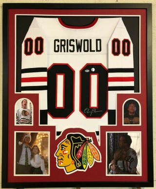 Chevy Chase Autographed Griswold Framed Christmas Vacation Jersey Beckett