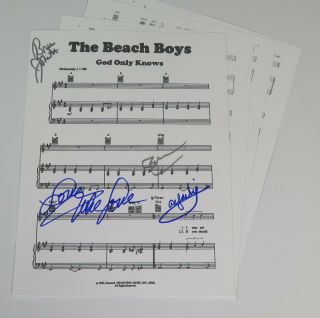 Brian Wilson The Beach Boys Signed Autograph " God Only Knows " Sheet Music By 4