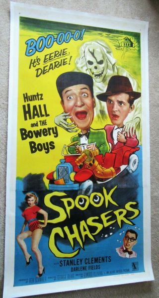 Spook Chasers 1957 3sht Movie Poster Linen Bowery Boys Ex