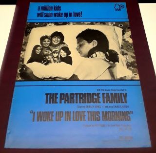 The Partridge Family Rare 1971 Trade Pinup Poster I Woke Up In Love This Morning