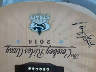 GEORGE STRAIT autographed RARE 2014 Cowboy Rides Away Tour Fender guitar signed 3