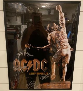 Ac Dc Stiff Upper Lip 5 Band Signed Tour Promo Poster Brian Angus Young