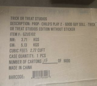 Chucky Doll Good Guy Prop Childs Play 2 Collector Guys Trick Treat Studios 8