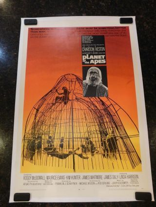Planet Of The Apes 1968 Movie Poster,  C8.  5 Very Fine To Near
