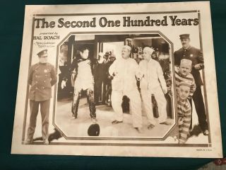 The Second Hundred Years 1927 Mgm/hal Roach 11x14 " Comedy Lobby Laurel & Hardy