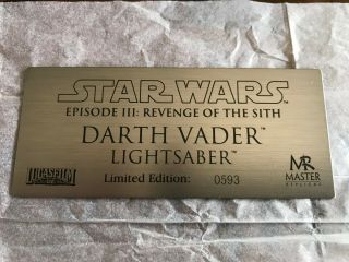 Star Wars Darth Vader Revenge Of The Sith Lightsaber Master Replicas LE A, 4