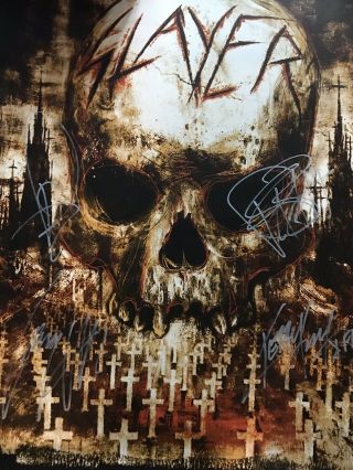 Slayer Poster Taxslayer Center Moline,  Il Signed By Band November 14,  2019