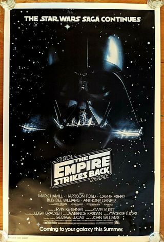 The Empire Strikes Back Advance One Sheet Poster 1979 - 27 " X 41 " Vg,
