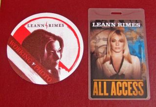 Leann Rimes: 2 Orig.  Undated Photo & All Access Concert Passes
