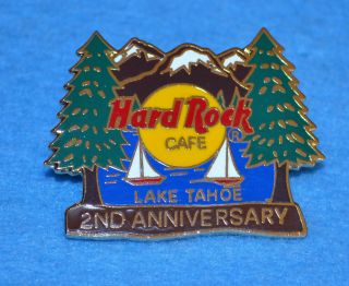 Hard Rock Cafe 2000 Lake Tahoe 2nd Anniversary Lake W Mountains Pin 4461