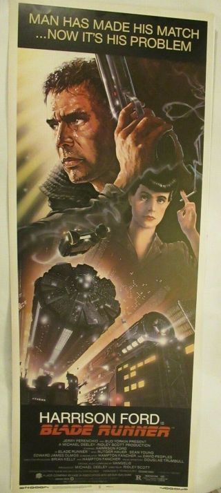 1982 Authentic 14x36 Poster Bladerunner Gorgeous Unfolded Rare