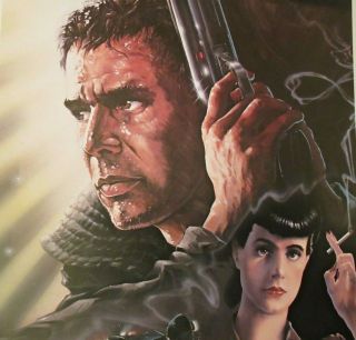 1982 AUTHENTIC 14x36 Poster BLADERUNNER Gorgeous Unfolded RARE 2