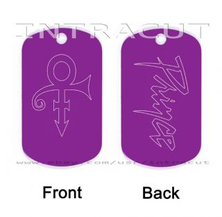 Prince Symbol Purple Rain Engraved Id Tag Key Ring - Necklace