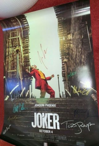 Cast Signed The Joker Movie Premiere Poster Joaquin Phoenix Batman Comic Pop 251