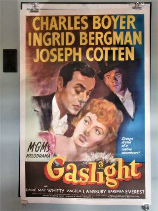 Gaslight One - Sheet,  Ingrid Bergman,  Charles Boyer,  George Cukor Linen - Backed