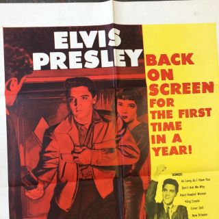 Elvis Presley King Creole 1959 One Sheet Movie Poster Near