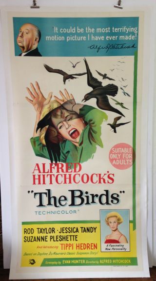 The Birds1963 Hitchcock Vintage Movie Poster Rare Australian 3 Sheet.