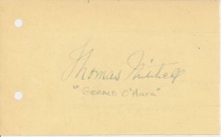 Thomas Mitchell Gone With The Wind Vintage Autographed Signed Album Page Rare