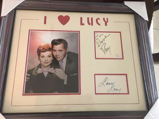 Lucille Ball & Desi Arnaz Dual Signed Auto Framed With Jsa I Love Lucy 24x20