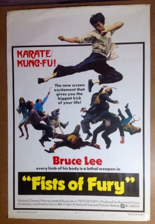 Fists Of Fury / The Big Boss 1973 Bruce Lee Rare 27 " X41 " Movie Poster