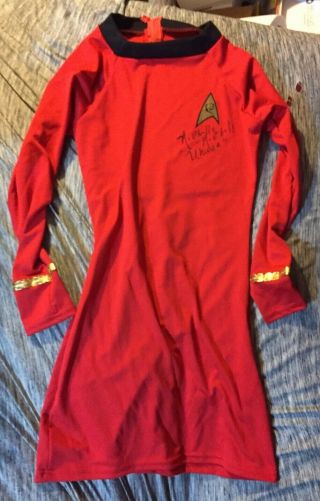 Nichelle Nichols Hand Signed Autograph Star Trek Uhura Uniform Dress