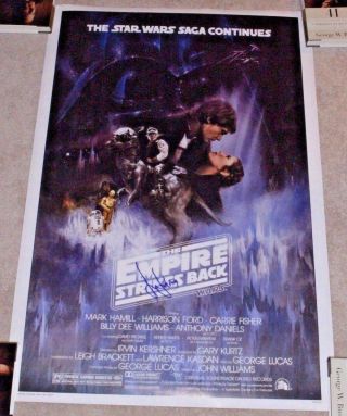 HARRISON FORD SIGNED STAR WARS THE EMPIRE STRIKES BACK F/S POSTER W/COA HAN SOLO 4