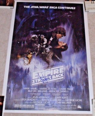 HARRISON FORD SIGNED STAR WARS THE EMPIRE STRIKES BACK F/S POSTER W/COA HAN SOLO 5