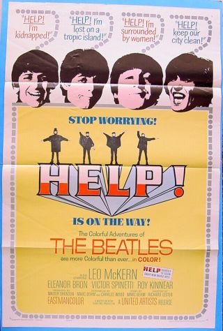 1965 The Beatles Help Glossy 1 - Sheet Movie Poster 65/293 Fe3283