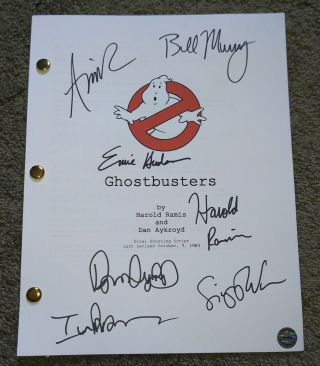 Ghostbusters 7x Cast Signed Script Harold Ramos Bill Murray Dan Aykroyd