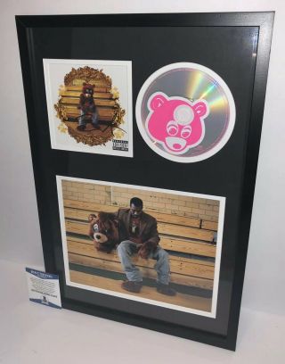 Kanye West Signed The College Dropout Cd Album Autograph Photo Rapper Bas