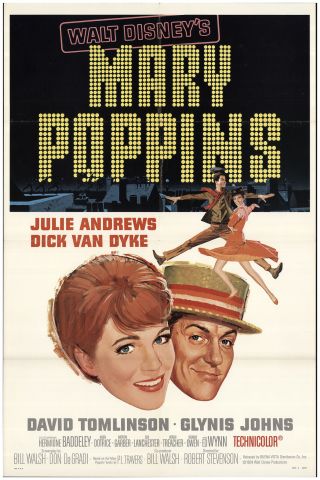 Mary Poppins 1964 27x41 Orig Movie Poster Fff - 75180 Fine Julie Andrews