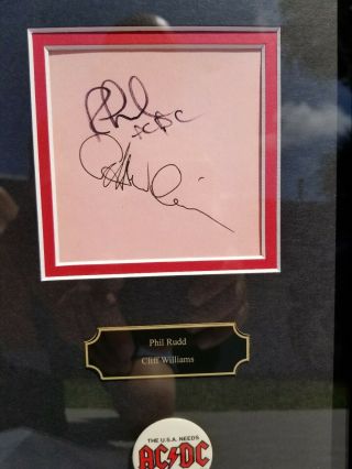 AC/DC IN - PERSON SIGNED x 5 Scott,  Young (s),  Rudd,  Williams 6/27/79 CUSTOM FRAMED 3