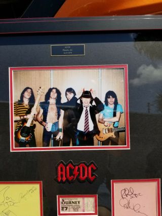 AC/DC IN - PERSON SIGNED x 5 Scott,  Young (s),  Rudd,  Williams 6/27/79 CUSTOM FRAMED 5
