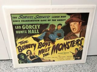 " The Bowery Boys Meet The Monsters " Half - Sheet On Linen 1954
