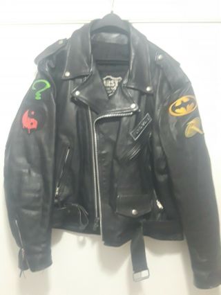 Batman Forever Cast And Crew Biker Leather Jacket 1995 Vintage