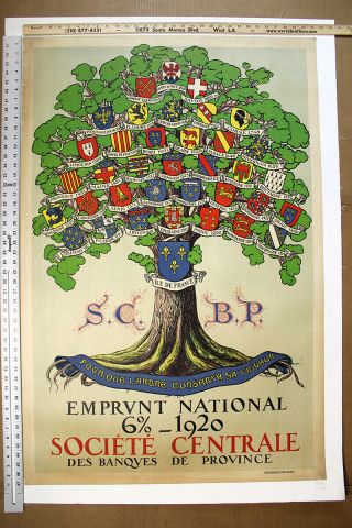 Emprunt National Societe Centrale (1920) Art By L.  Dappe 47.  2 " X 31.  4 " French.