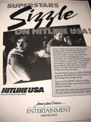 John Cougar Mellencamp Sizzles 1988 Promo Poster Ad