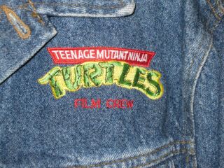 Vintage Teenage Mutant Ninja Turtles Film Crew Lee Denim/jean Jacket Made In Usa