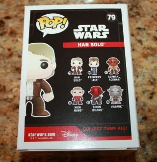 HARRISON FORD HAN SOLO STAR WARS SIGNED AUTO AUTHENTICATED FUNKO POPS POP 2