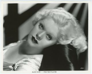 Vintage 1930s Alice Faye Art Deco Gene Kornman Glamour Photograph Vampy Beauty