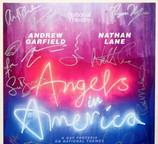 ANGELS IN AMERICA Cast Andrew Garfield,  Lee Pace,  Nathan Lane Signed Poster 2