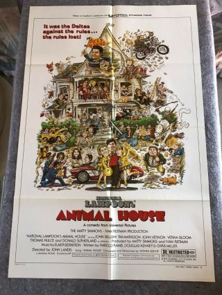 Animal House 1978 Orig.  1 Sheet Movie Poster 27 " X41 " (vf -) John Belushi Comedy
