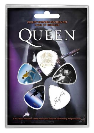 Official Licensed - Queen - Brian May 5 Guitar Plectrum / Picks Pack Mercury