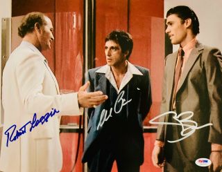 Loggia,  Bauer And Al Pacino Autographed 11x14 Scarface Photo - Psa/dna