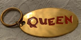 Rare Queen 22ct Gold Plated Keyring 1990s British Made Oxford Range